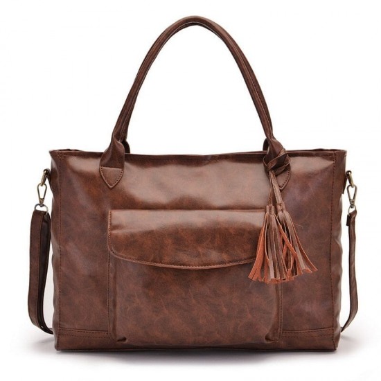 15 inch Brown Leather Tote 15 inch Brown Leather Tote