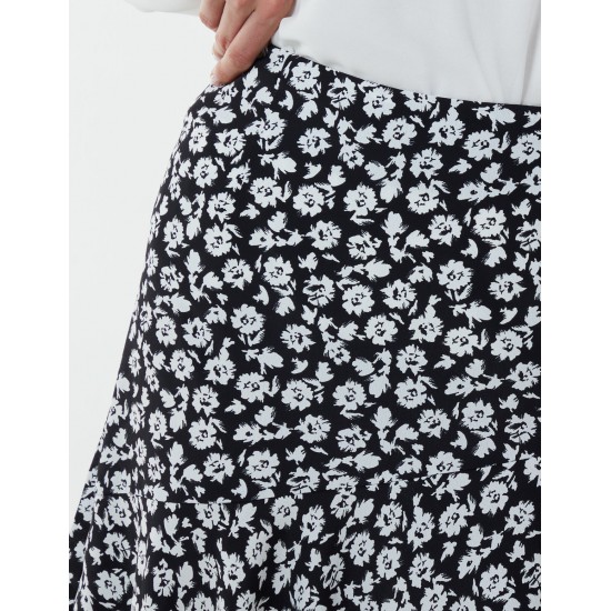 Floral Print Asymmetric Midi Skirt Floral Print Asymmetric Midi Skirt