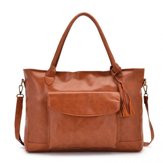 15 inch Brown Leather Tote 15 inch Brown Leather Tote