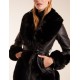 Faux Fur Collar PU Belted Coat Faux Fur Collar PU Belted Coat
