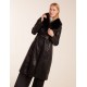 Longline Leather Look Faux Fur Coat Longline Leather Look Faux Fur Coat