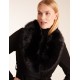 Faux Fur Collared Belted Coat Faux Fur Collared Belted Coat